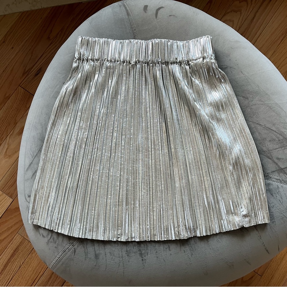 Isabel Marant Ètoile silver pleated mini skirt